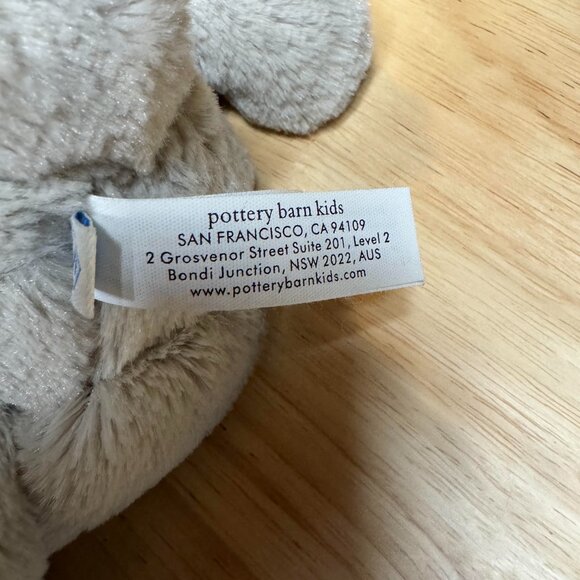 11" PBK Pottery Barn Kids Plush Floppy Bunny Rabbit Pink Ears Nose Ribbon Bow - Picture 3 of 3